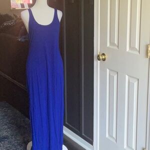 H&M Blue Sleeveless Scoop Neck Sundress